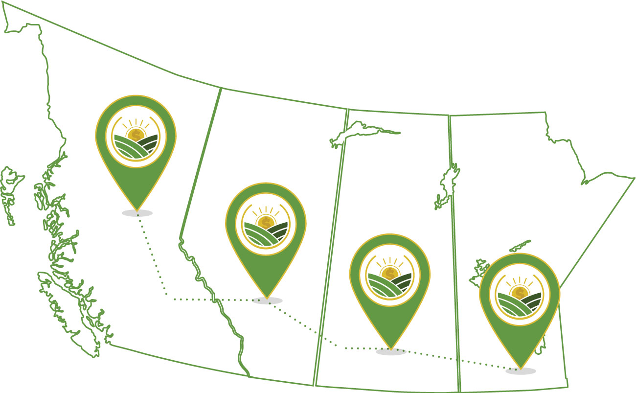 Illustration of Canada's 4 western provinces
